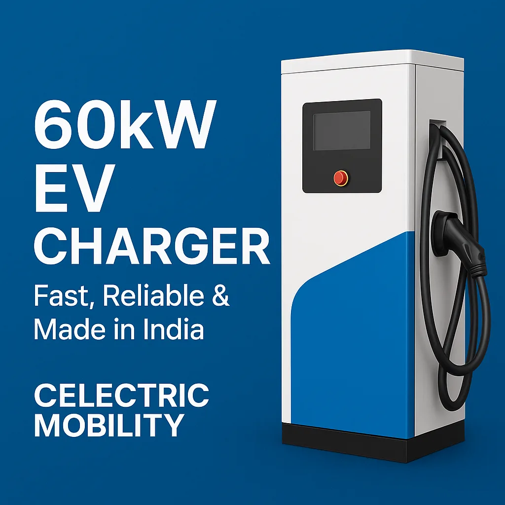 Explore the advantages, working, and business potential of a 60kW EV charger by Celectric Mobility. Fast charging, high ROI, and ideal for commercial EV stations.